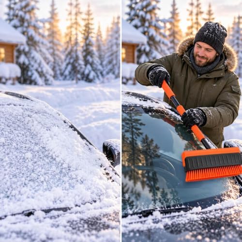 2027 Snow Rake Roof Snow Removal Tool, Light Snow Roof Rake for Cars