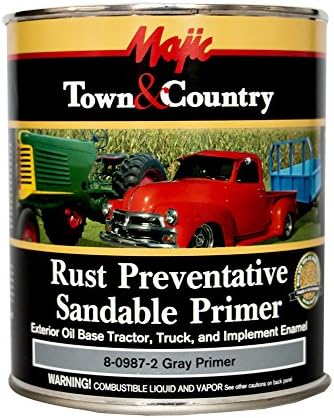 Majic Paints 8-0987-2 Town & Country Rust Preventative Sandable Primer, 1-Quart, Gray