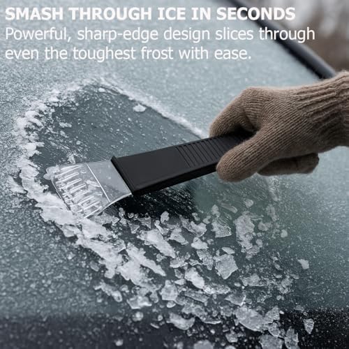 Gardenised 1-pc Car Window & Windshield Ice Scraper Tool for Snow & Ice Removal Vehicle Accessory with Comfortable Non-Slip Grip Handle for Quick Easy & Safe Winter Cleaning for Trucks Vans and SUVs