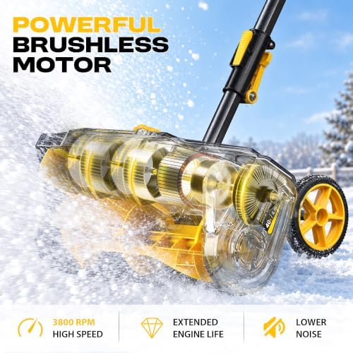 40V Cordless Snow Shovel, 16" Brushless Electric Snow Blower