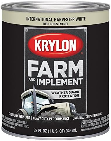 Krylon 2034 Farm & Implement Brush, High Gloss, International Harvester White, 1 Quart Architectural Paints