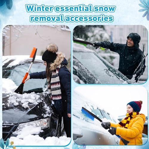Uiifan 12 Pcs Snow Brush Ice Scraper 33" for Car Windshield,4 Colors