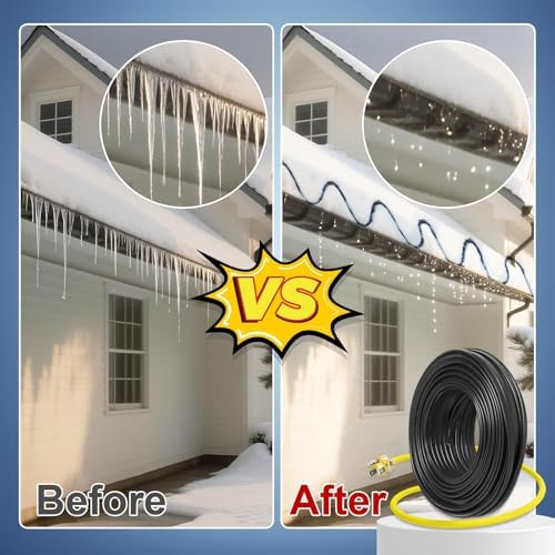 70 FT Self Regulating Roof Gutter Heating Cable Kit for Snow Melt