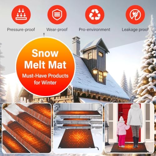 Heated Snow Melting Mat,30"x60" Snow Melting Mats for Decks and Sidewalks