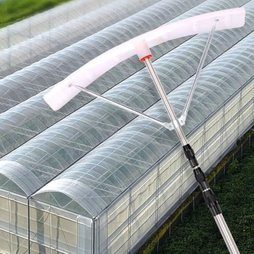 Telescopic Roof Snow Rake, Curved Plastic Scraper Head with Stainless Steel