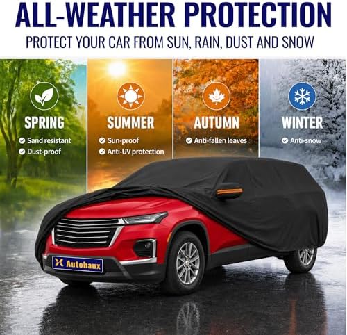 X AUTOHAUX Outdoor Full Car Cover Waterproof for Chevrolet Traverse 18-24