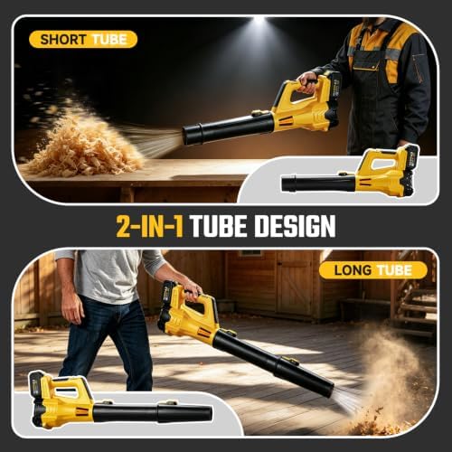Leaf Blower Cordless - 680CFM Electric Leaf Blower with 2 * 4.0Ah Batteries and Charger, 2 Speed 21V Powerful Blowers for Garden Lawn Care Patio Blowing Leaves Dust Snow Gift for Men