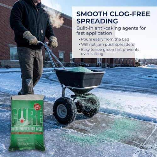 Premium Ice Melt, Blue (50 lb Bag) – Fast-Acting, Industrial-Grade Snow Melter for Sidewalks, Driveways & Parking Lots, Melts to -20°F, Concrete Safe, Non-Greasy, Slip-Free Formula