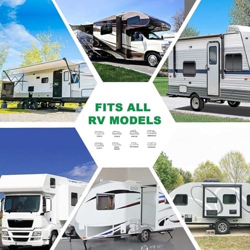 Wider 3.3m/10.83ft Rv Covers 210D Oxford Cloth Truck Camper Cover, Foldable Storage, Easy to Clean with 2 Windproof Straps Grey-32.8 x 10.8 ft