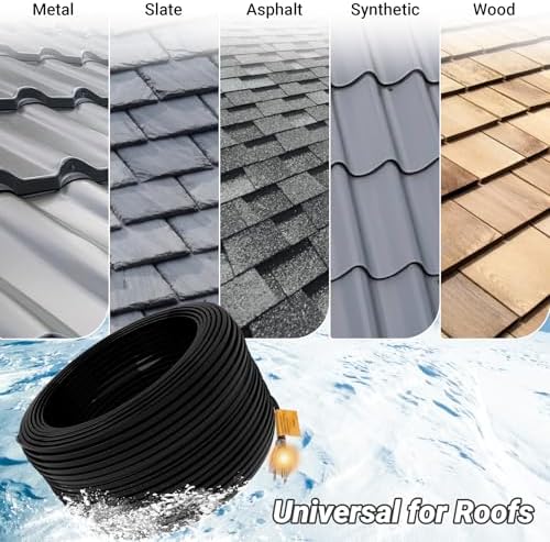 152FT Heat Tape for Roof and Gutters, 8 Watts/ft Roof Heat Cable