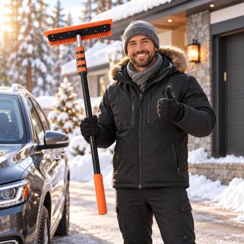 2027 Snow Rake Roof Snow Removal Tool, Light Snow Roof Rake for Cars