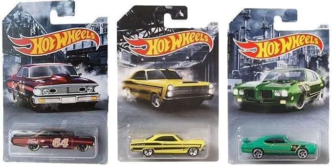 Hot Wheels 2020 American Steel Muscle Cars Complete Set of 10 Diecast Vehicles