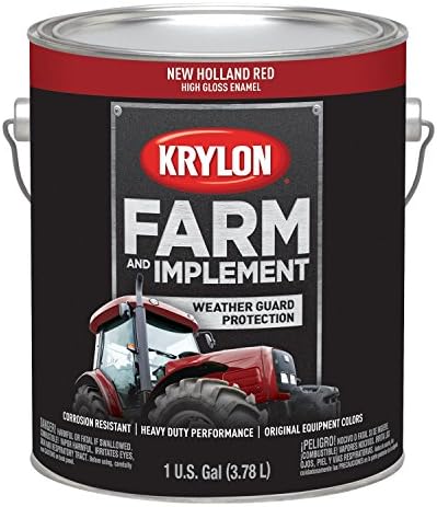 Krylon Farm & Implement Brush On-Paint, High Gloss, New Holland Red, 1 Gallon