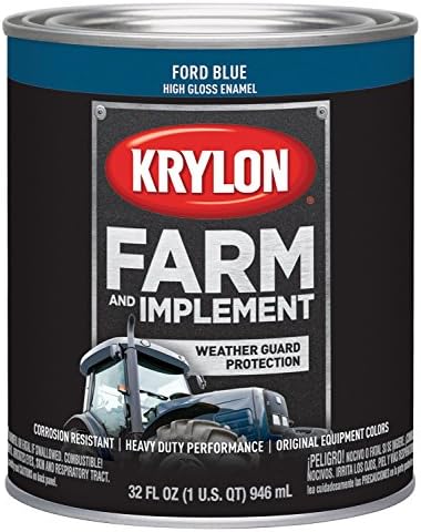 Krylon Farm & Implement Brush On-Paint, High Gloss, Ford Blue, 1 Quart