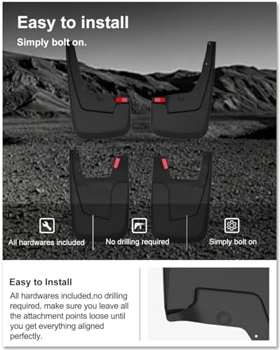 Kiwi Master No Drill Mud Flaps for 2019-2024 Dodge Ram 1500 Without Fender