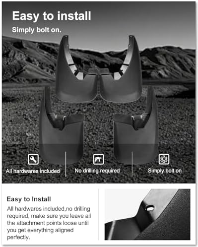 Kiwi Master No Drill Mud Flaps for 2009-2018 Ram 1500/2500/3500 w/o Fender