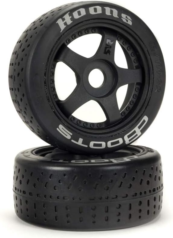 ARRMA DBoots Hoons 42/100mm Silver Belted RC Tires Mounted on 2.9" 5-Spoke 17mm Hex Wheels (Set of 2): ARA550070, Black