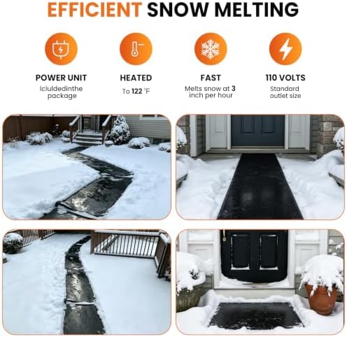 1PC 20x30in Snow Melting Mat Outdoor, Heated Walkway Mat (No Power Unit)