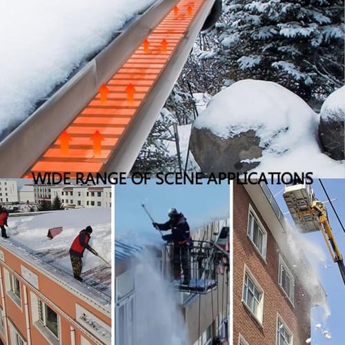 Gutter Heater for Roof, Snow Melting Mat Outdoor Prevent Ice Dams for Roofs and Gutters, Freeze Protection for Gutter Valley, Easy to Install, Suitable for Most Entryways(33cm*610cm(13in*20ft))