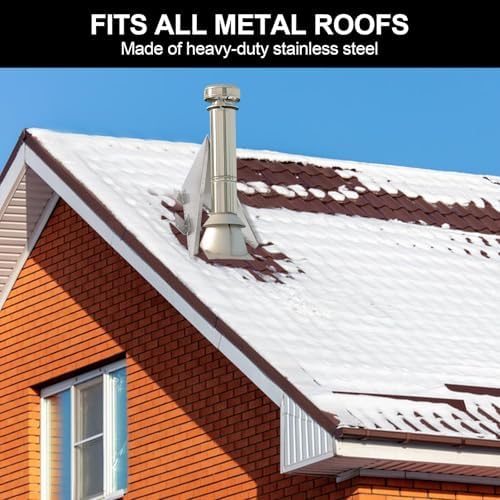 304 Stainless Steel Roof Snow Diverter Snow Guards,Snow Splitter for Metal Roofs,Roof Vent Snow Guard,forprotection Stack Pipes and Chimneys Roof(Universal Adjustable Angle,Brushed Surface)