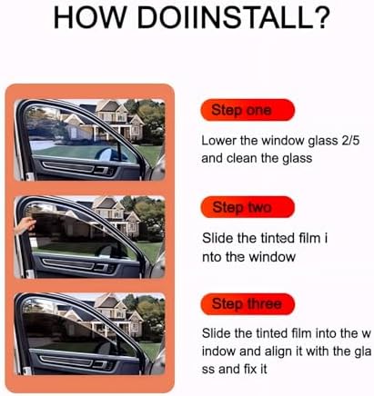 Car Side Window Tinting (Camry Only) Detachable and Easy to Install Sun Protection UV Protection Privacy Protection Snow Blindness Protection (33% Shade Color 2019-2024)
