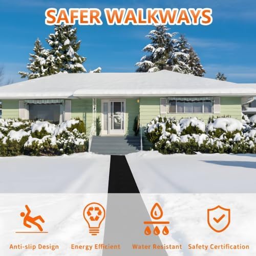 Baquler 2 Pieces 12 ft Heated Snow Melting Mat