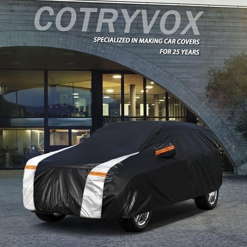 Multi-Layers Car Cover Custom Fit for Mini Countryman 2015-2026 100% Waterproof All Weather Automobiles, Heavy Duty Full Exterior Car Covers for Rain Sun UV Protection with Door Zipper.