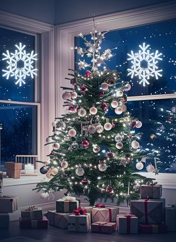 Brightown Christmas Lights Outdoor, 72 LED 20" Folding Big Snowflake Lights