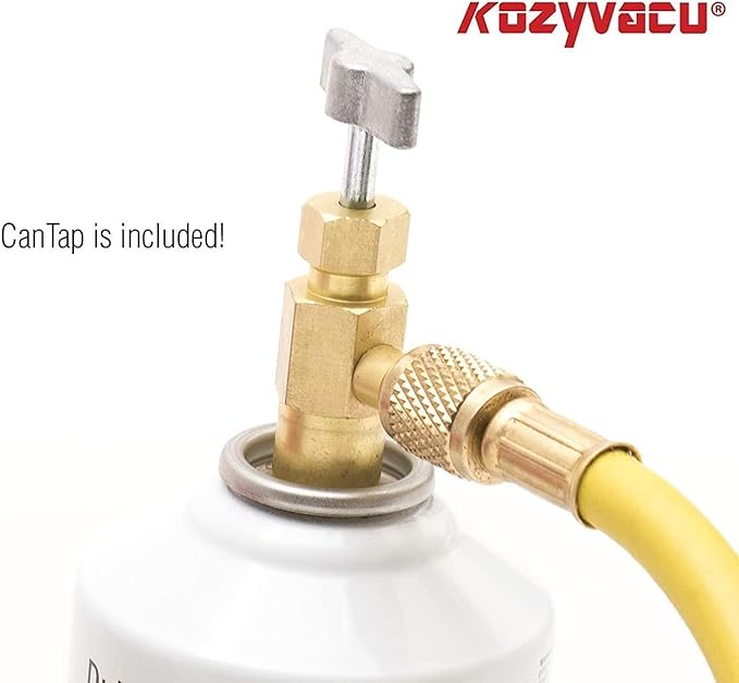 AUTO AC Repair Complete Tool Kit - 1-Stage 3.5 CFM Vacuum Pump, HVAC Manifold Gauge Set, Hoses, and Freon Leak Detector, Ideal for Automotive, Mini Split, and Refrigeration App (KZTA350F+)