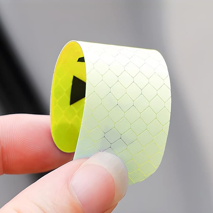 8PCS Reflective Open Warning Stickers for Car Door, Night Visibility Auto Safety Prompt Decals, Anti-Collision Protective Strip Tape, Car Accessories Universal for Truck, SUV, Van (Green)