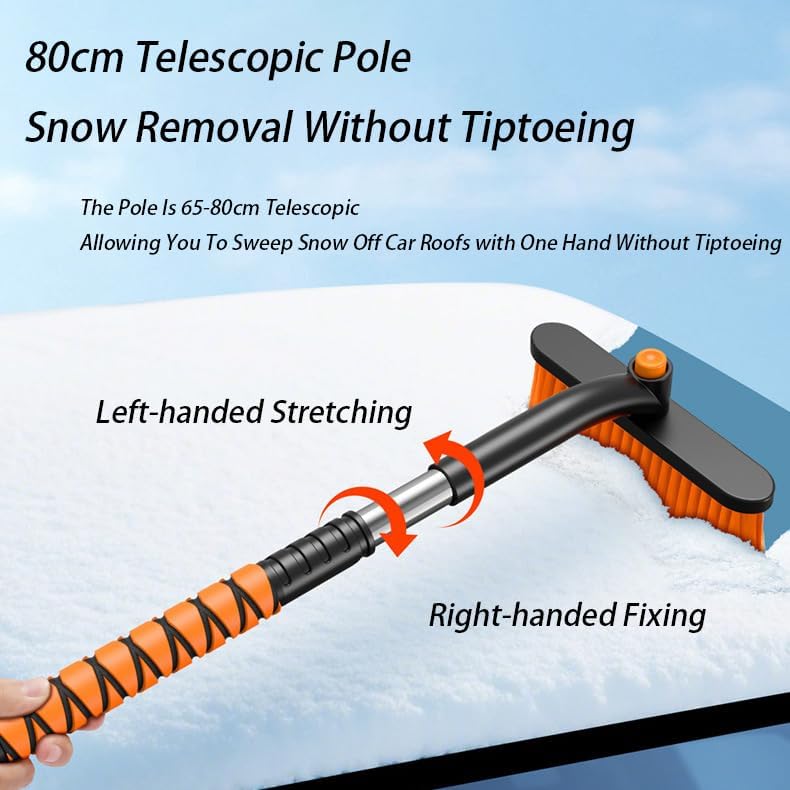 Car Snow Brush Snow Shovel Kit for RAM 3500 2000-2025, Detachable Snow Scraper, Ice Scraper for Cars Winter,360° Pivoting Brush Head