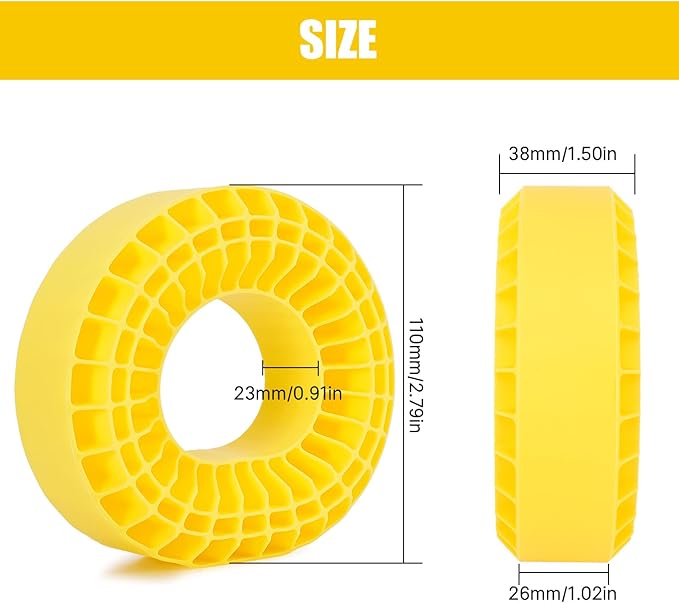 INJORA Silicone Rubber Insert for 118-122mm 4.75" OD 1.9" Wheel Tires(Large Yellow)