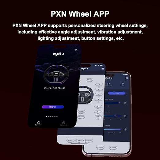 PXN - V9 Gen2 Racing Wheel - 270&900° Car Sim Steering Wheel, 3 Pedals, H Shifter, APP Support, Vibration Feedback - Gaming Steering Wheel for PC, PS4, Xbox One, Xbox Series X/S