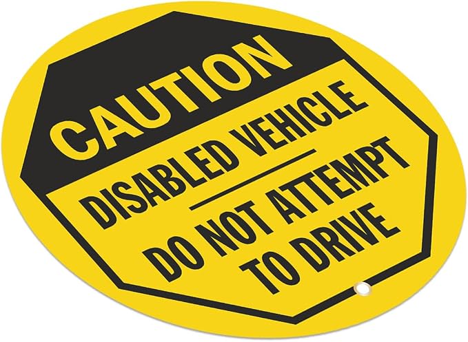 SmartSign Caution - Disabled Vehicle, Do Not Attempt to Drive Steering Wheel Lock Out Cover | 20" x 20", Made in USA