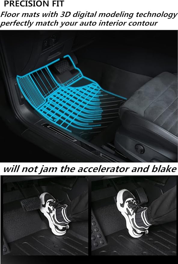 RAV4 Floor Mats Compatible with 2025 2024 2023 2022 2021 2020 2019 Toyota RAV-4,All Weather Protection Waterproof Durable Anti-Slip Odorless Custom-fit TPE Floor Liner Front and Rear Row Set