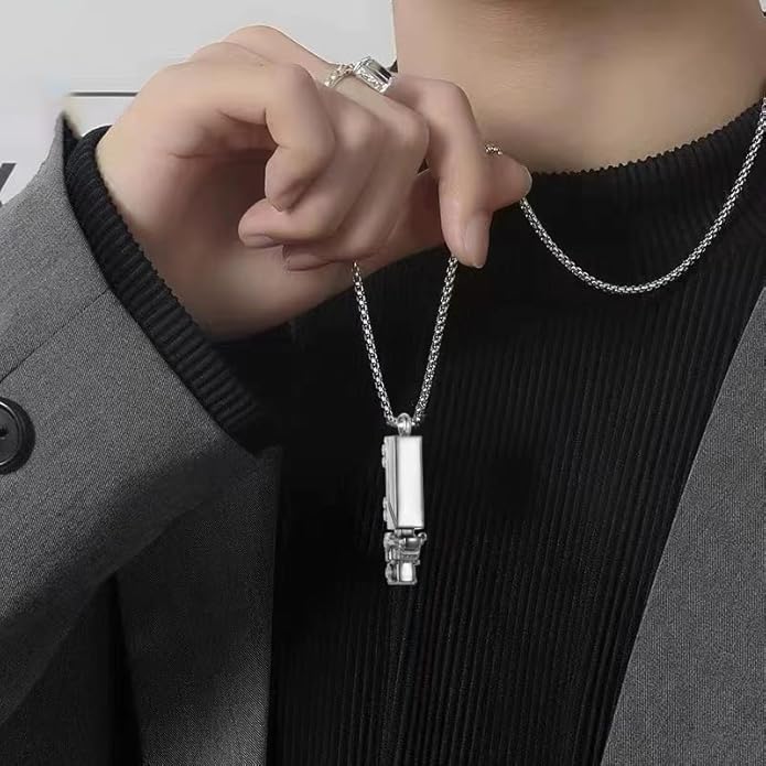 Urn Necklace for Ashes 18 Wheeler Semi Truck Cremation Jewelry for Men Memorial Urn Pendant Ashes Locket Necklace Keepsake Gifts