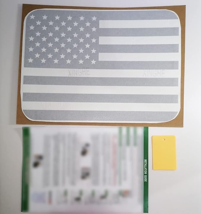 Xinghe for Ford F150 F250 F350 2015-2025, Rear Middle Window American Flag Decals, Matte Black USA Flag Decal for Truck Back Window, for Ford Raptor 2015-2025 Accessories