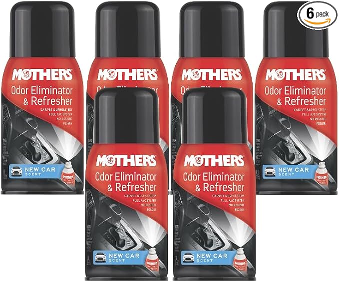 Mothers Odor Eliminator & Refresher, New Car Scent, 2 Oz, 6 Packs