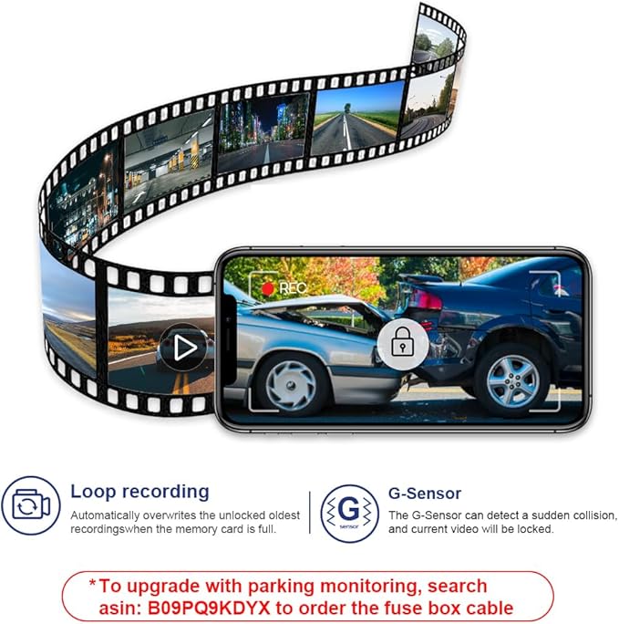 Fitcamx 4K Dash Cam Suitable for Toyota Tacoma & Hybrid 2024-2026, OEM Factory Look, UHD 2160P Video, Built-in WiFi & APP, Loop Recording, Collision Sensor, Night Vision, Plug & Play, 64GB Card
