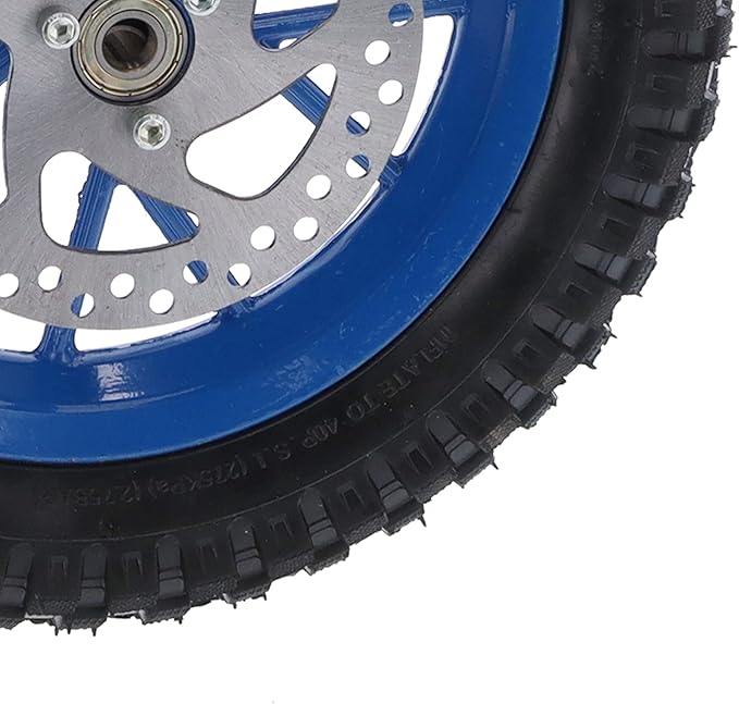 12.5 Inch Front Dirt Bike Tire,Mini Bike Front Wheel and Tire Disc Brake,Tyre Rubber Front Wheel Tire 12.5X2.75In Disc Brake Sprocket Bolts for 2 Stroke Mini Dirt Bike(C (Blue))