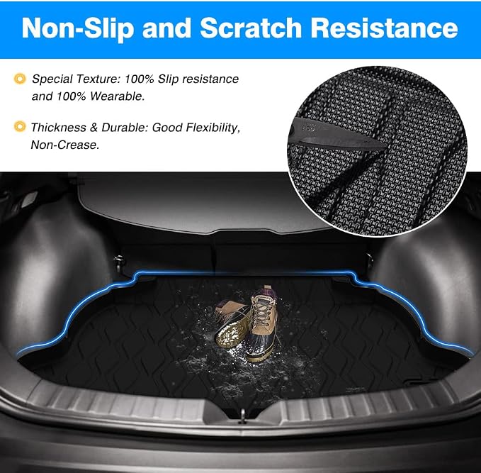 KUST Cargo Mat for Toyota Corolla Cross 2022-2025 2026 (Only Fits NO JBL Subwoofer in Cargo Area)(Not for Corolla) Rear Trunk Mat Cargo Liner All Weather Protection TPE Rubber Black