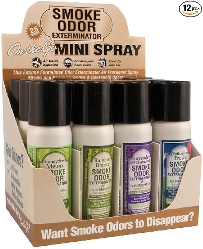 12pc Display - 2.5oz Smoke Odor Exterminator Spray