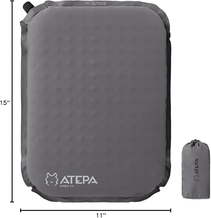 ATEPA Inflatable Seat Cushion, Compact Self-Inflating Seat Cushion for Stadium Airplane Air Travel Bleacher Camping, Blow Up Foam Seat Pad for Outdoor Sports Events Backpacking Hiking Sitting