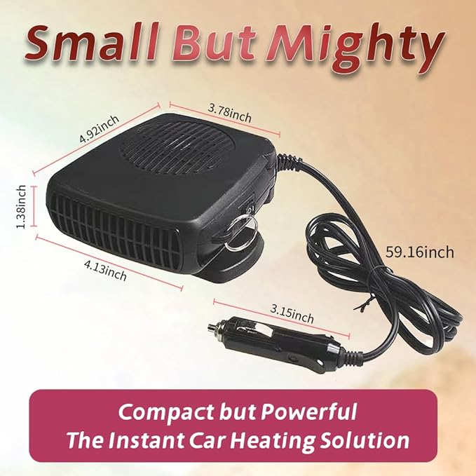 Car Fan and Heater 2 in 1, 200W 12V Air Conditioners for Car,Portable Fan for Vehicle Rotatable Defroster Demister Cooling Fans for SUV,RV