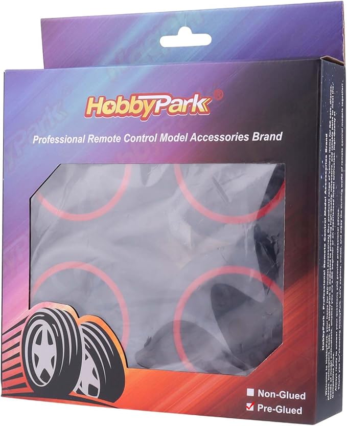 HobbyPark 17mm Hex Pre-Glued 42/100 2.9 Belted Tires and Wheels RC Street Tire with Foam Inserts for 6s High Speed Runs fit for 1/7 Arrma Infraction Felony 6S BLX Limitless 1/8 Typhon 6S 3S (Set of 4)