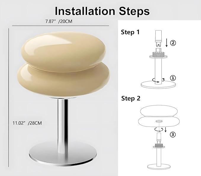 Glivpny Mushroom Lamp Table Lamp for Night Stands,Mid Century Modern Desk Lamps for Bedroom, Vintage Dimmable Bedside Small Cute Lamps, Cool Aesthetic House Warming Gifts New Home Decor (Green)