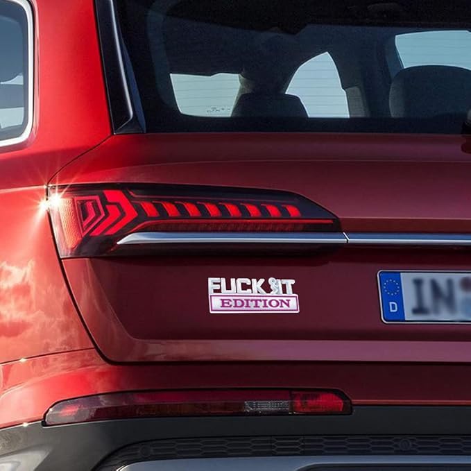 Fuck IT Edition Emblem, Car Exterior Emblems Badge 3D Sticker Decal, Fuck-IT Edition Emblem 3D Fender Badge Decal, 3D Fender Badge Decal Car Truck Replacement, Fit for All Cars (Sliver Purple)