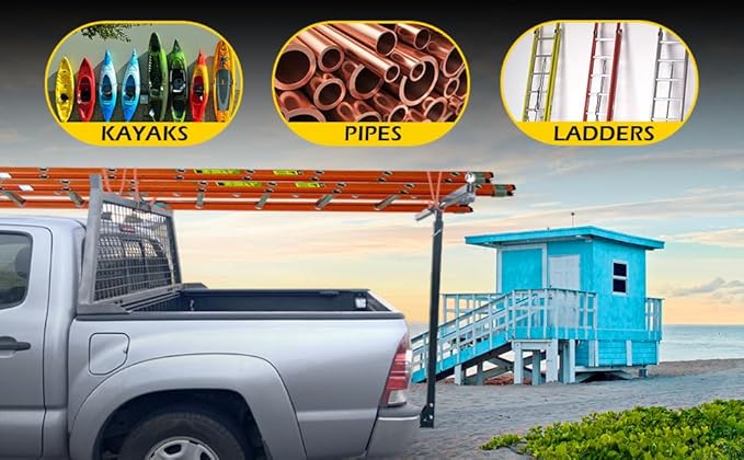 MaxxHaul 70229 Pick-Up Truck Bed Extender - 350 lb Capacity For Ladder, Rack, Canoe, Kayak, Long Pipes and Lumber , Black, 53.2 x 17.2 x 2.5 inches