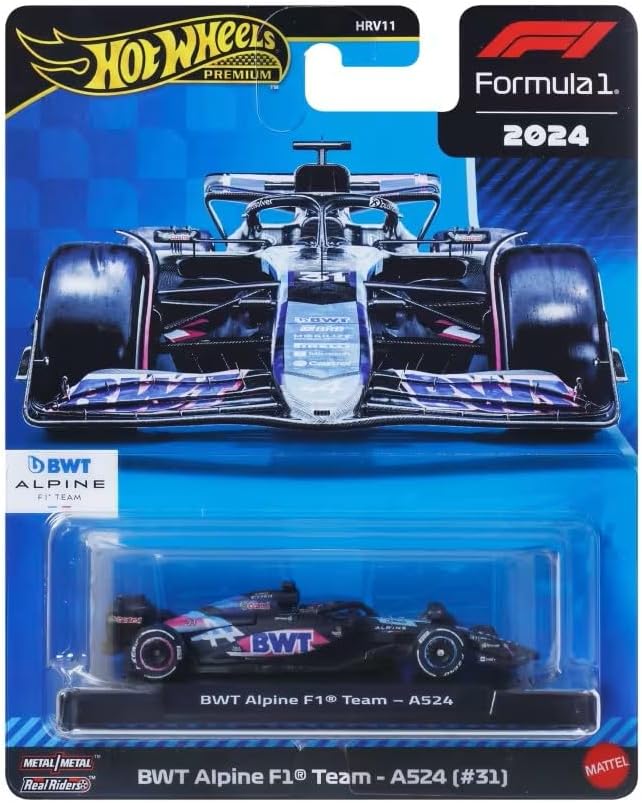 Hot Wheels Formula 1 Car Model F1 BWT ALPINE A524 Esteban Ocon 31 - Die Cast Scale 1:64 - Length 8 cm - JBM09