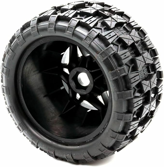 Powerhobby Raptor MX Belted All Terrain Mounted Tires/Wheels 17mm (4) Fits Traxxas Maxx E-Revo Arrma Kraton Outcast